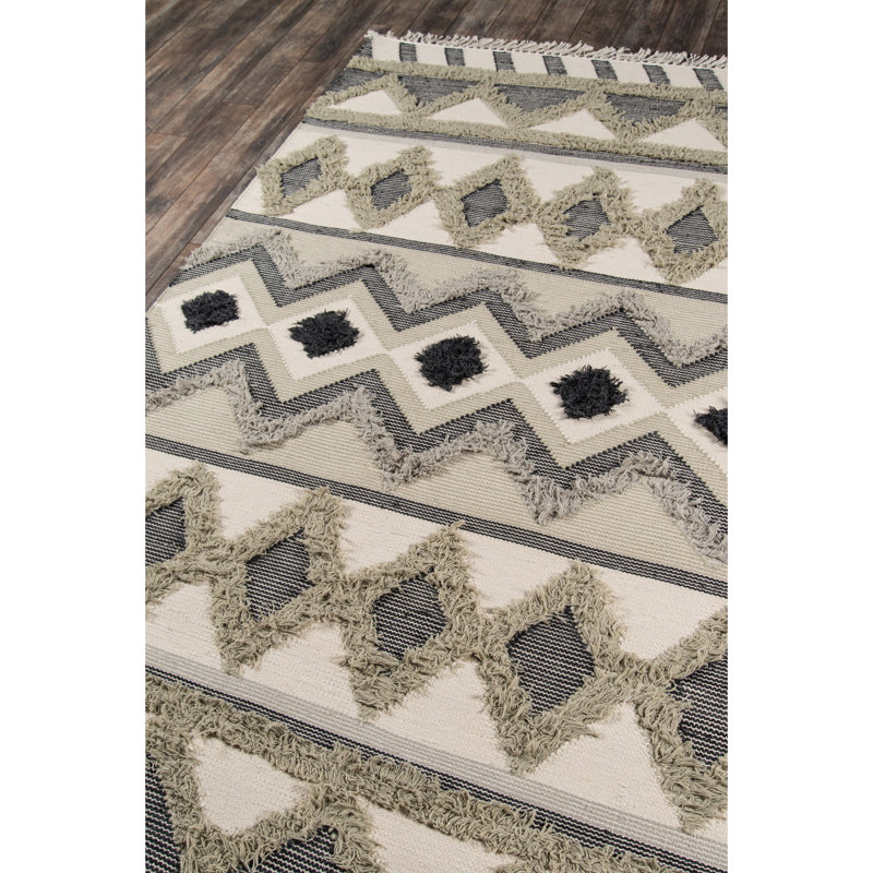 Wool Geometric Indoor Rug, Rectangle 3' x 5'
