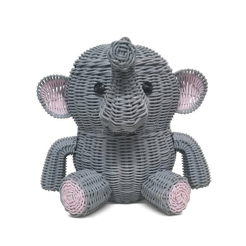 Bayou Breeze Brayce Rattan Decorative Basket, Grey