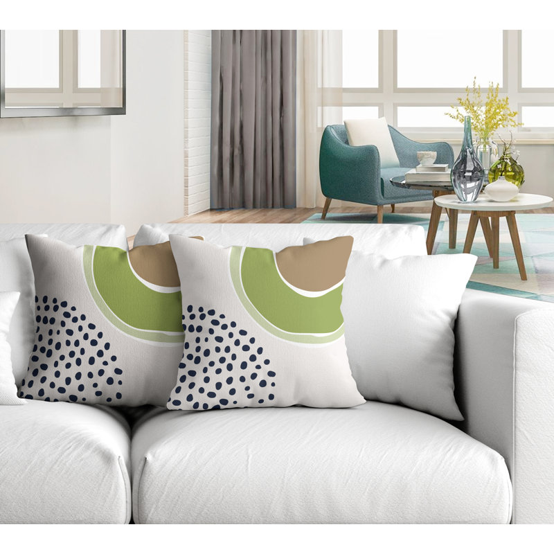 Jeté carré en polyester / mélange de polyester intérieur / extérieur, L 17 po x H 17 po, Chartreuse
