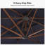 Parasol en porte-à-faux carré en bois 9 pi x 9 pi Waler, bleu marine-1690929683