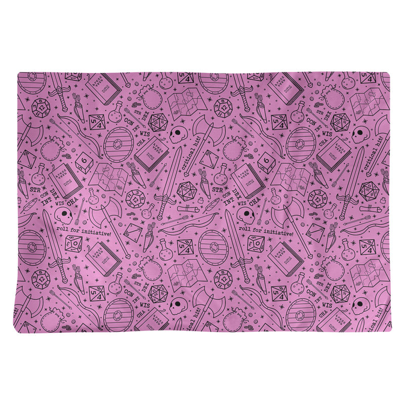 Napperon en coton 18 po Classic RPG, Rose / Noir