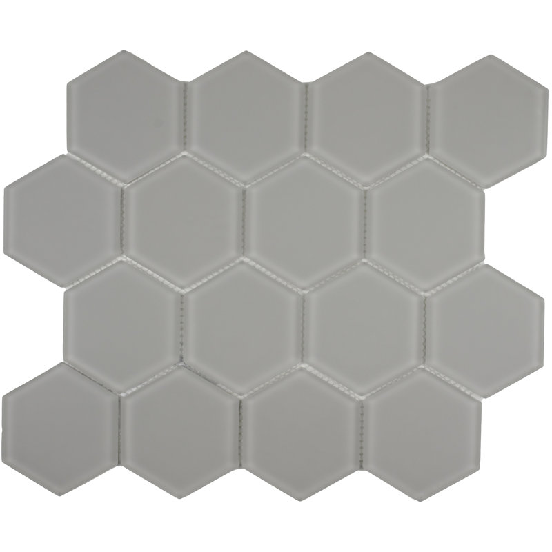 3" Beehive 10.25in.x11.75in. Glass Mosaic Tile, Marsh Matte