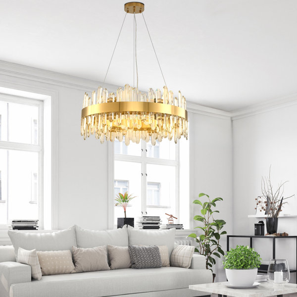 Mercer41 Lustre ovale en cristal à intensité variable avec détails en ...