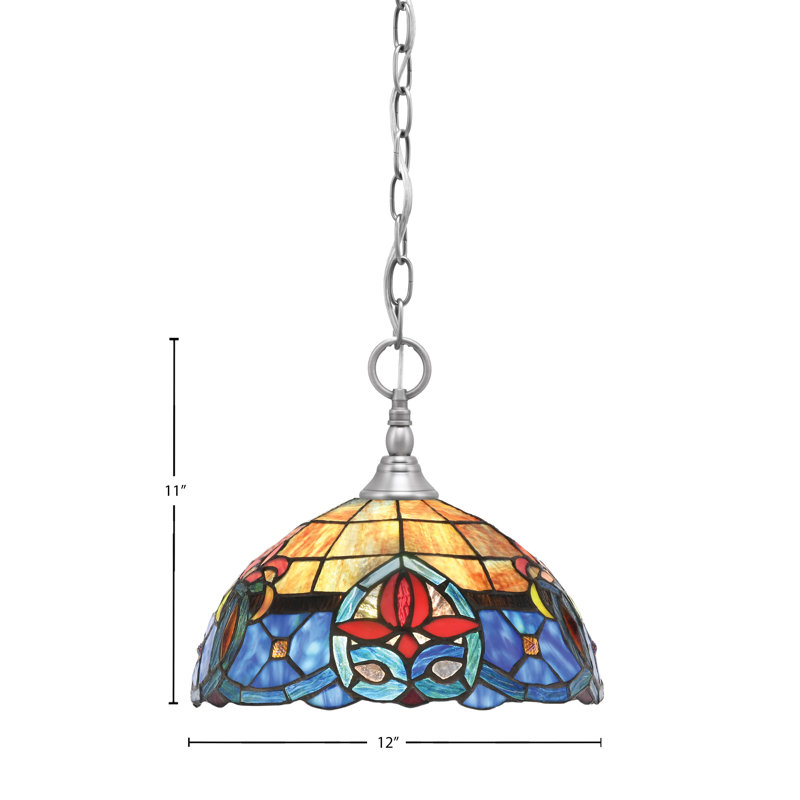 Mini-luminaire suspendu chaîne, verre Sierra 12 po, Nickel brossé
