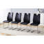 Ensemble de 4 chaises de salle à manger en polyuréthane noir - élégantes et fonctionnelles. . Ergonomique. Pieds en métal argenté. . Matériau des chaises 4 pièces pour plus de longévité. Siège rembourré. Design relaxant.