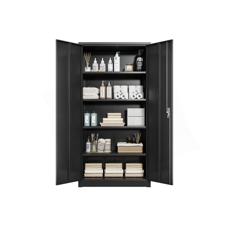 Armoire de rangement en acier durable avec peinture résistante aux égratignures et système de verrouillage à trois points, idéale pour un rangement sûr et organisé