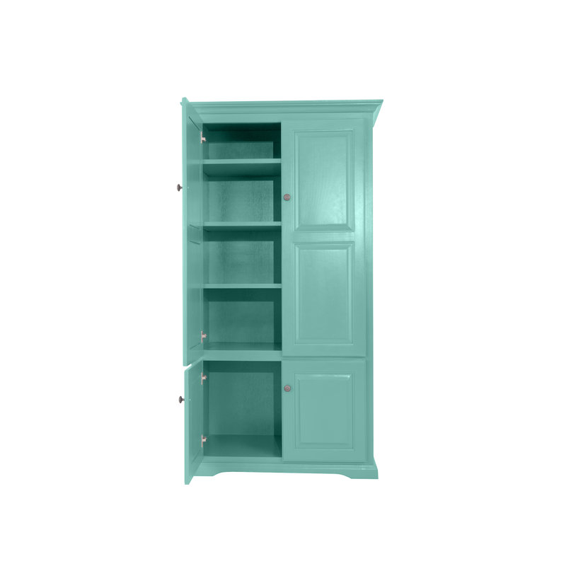 Shadavia 75'' Kitchen Pantry, Aqua Fiesta