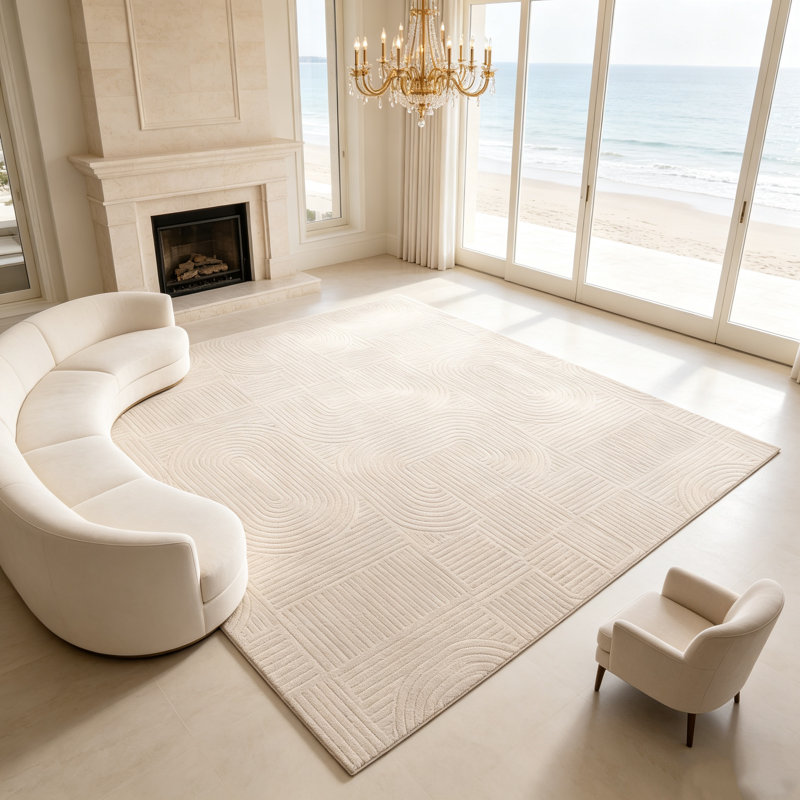 Tapis lavable moderne antidérapant 2,44 m x 3,05 m, Rectangle 96 po x 120 po