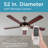 BCF52 Series 52" 5 - Blade Retractable Blades Ceiling Fan with Light Kit Included-34367468