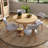5-Piece Dining Set Mid-Century Modern Wooden Table & Upholstered Chair Set For Home, Kitchen, Dining Room-114651359-114651358
