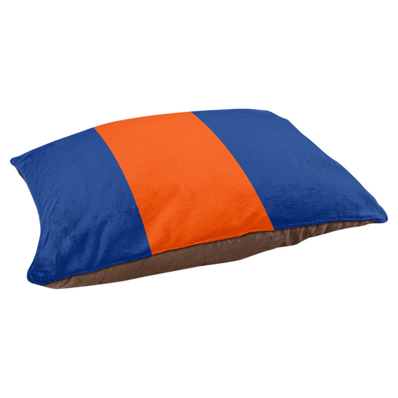 Coussin pour chien hockey Las Vegas, Grand (l 50 po x P 40 po x H 17 po), Bleu royal / orange / bleu royal