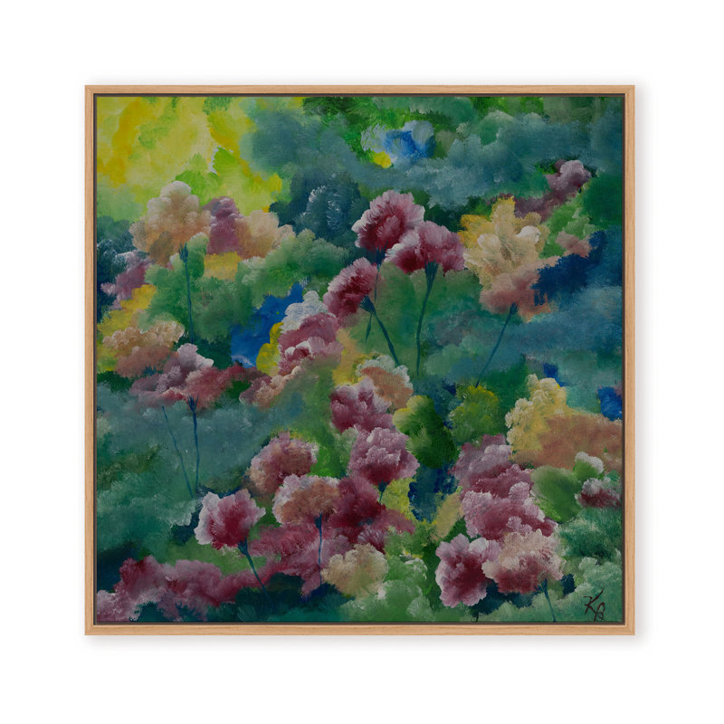 Nature Inspired "Petals of Spring" Canvas Wall Art By , 12" H x 12" W, Framed Print, Beige
