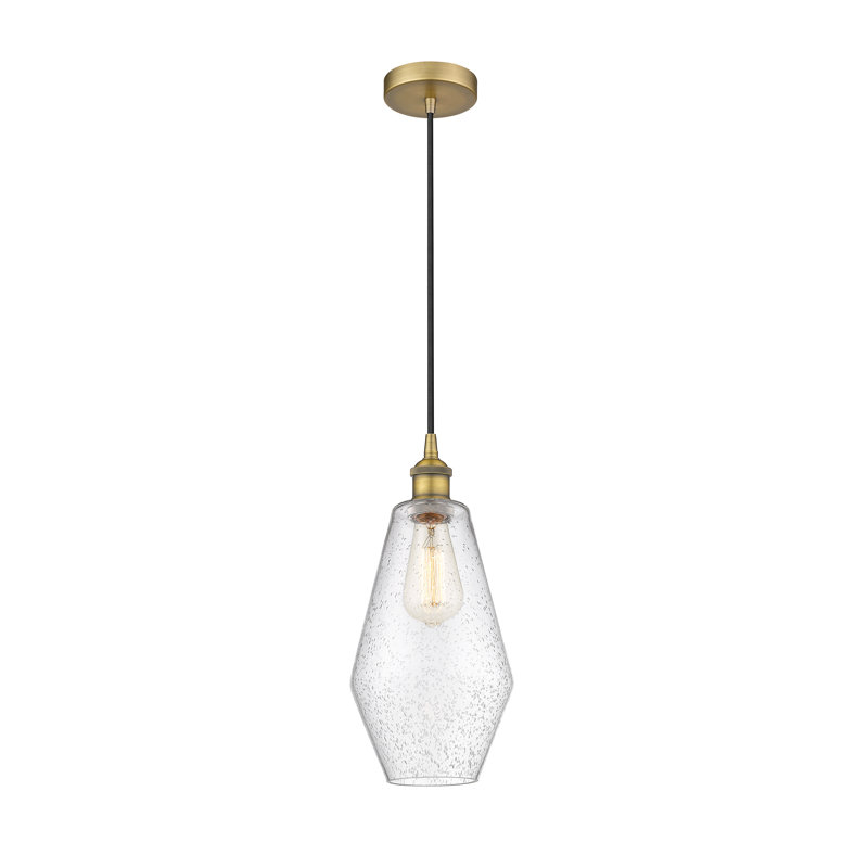 Luminaire suspendu simple à 1 lumière Gabbie, Laiton brossé