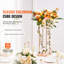 Support pour fleur de mariage en métal doré de 4 pièces, 31,5 pouces de hauteur avec stratifié en métal, supports de centre de table géométriques en forme de vase, support à fleurs cylindrique pour la réception des événements, fils de fête-94834161