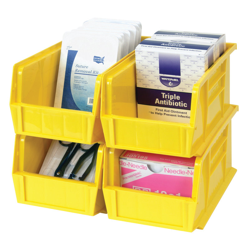  QUS240YL Ultra Stack & Hang Heavy Duty Part Organizer Yellow Bins 15" L x 9" W x 7" H 12 Pack, Yellow