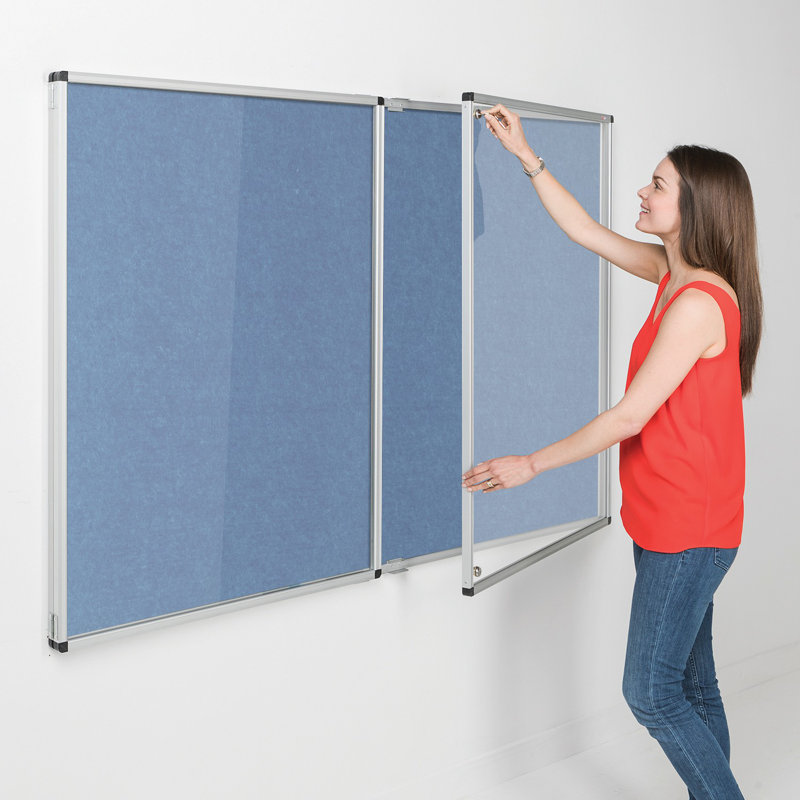 Wall Mounted Bulletin Board, Light Blue, 120cm H x 240cm W