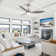 Loritta 52'' 3 - Blade Large Indooor Ceiling Fan With Light Kit and Remote, 3 LED Colors, 6 Speed Noiseless DC Motor, Timer
