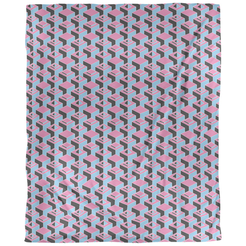 Fabric, Pink/Sky Blue, 58" L x 36" W, Faux Linen