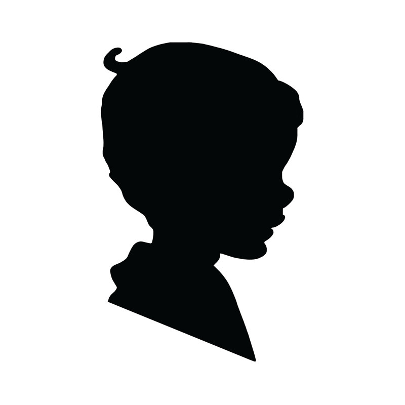 Young Boy Silhouette Black White - Wrapped Canvas Print, 30cm H x 30cm W x 3.8cm D