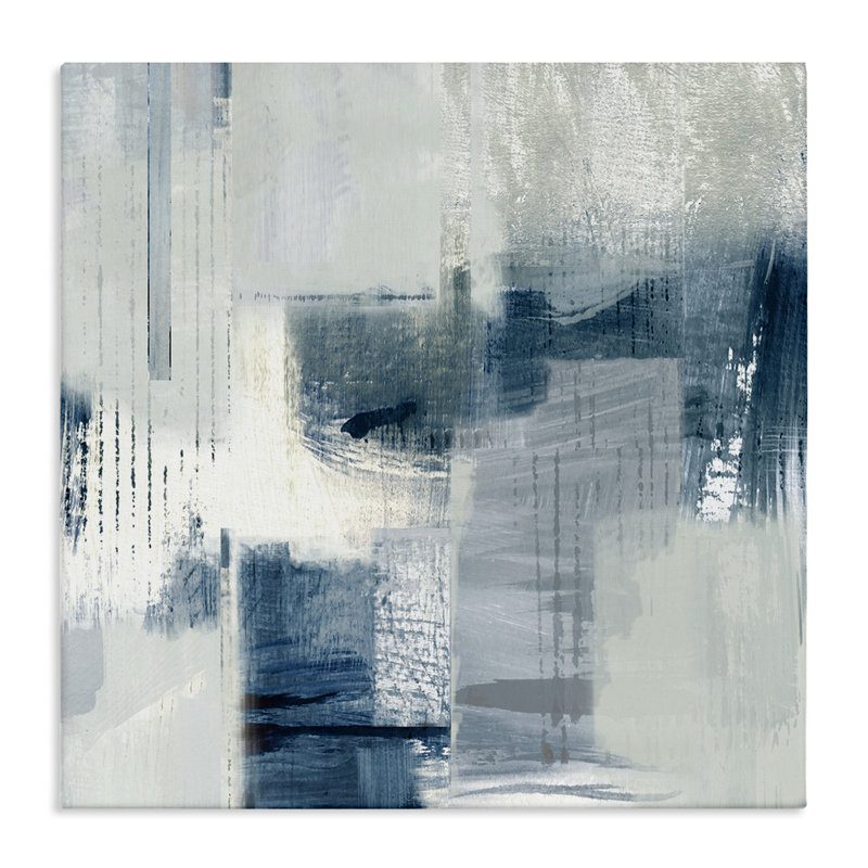 «Faded Abstraction with Blues», art mural par Susan Jill, H 17 po x l 17 po