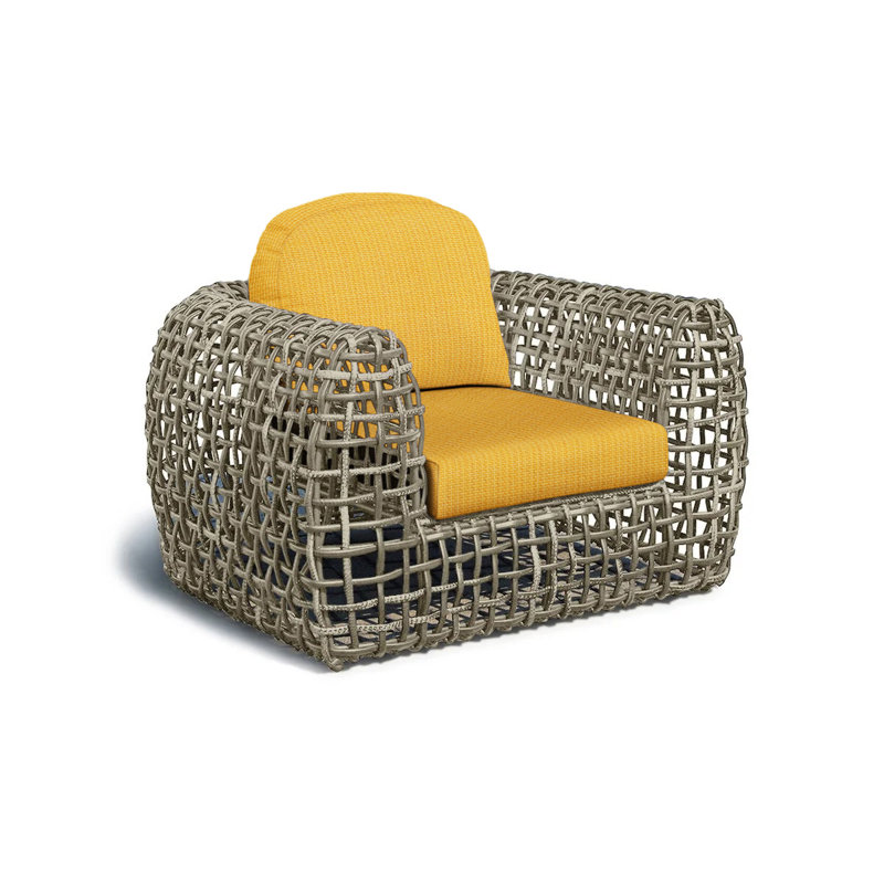 Dynasty Outdoor Lounge Chair, Canvas Canvas Sunbrella® Canvas, Kubu Mushroom