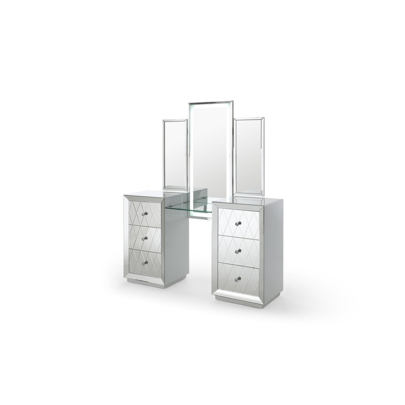 Vanity With Mirror, Silver