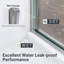 Porte de douche coulissante double semi-sans cadre H 56 po x l 60 po x H 60 po, porte de douche à dérivation, porte en verre trempé Sgcc de 1/4 po (6 mm) d'épaisseur, nickel brossé