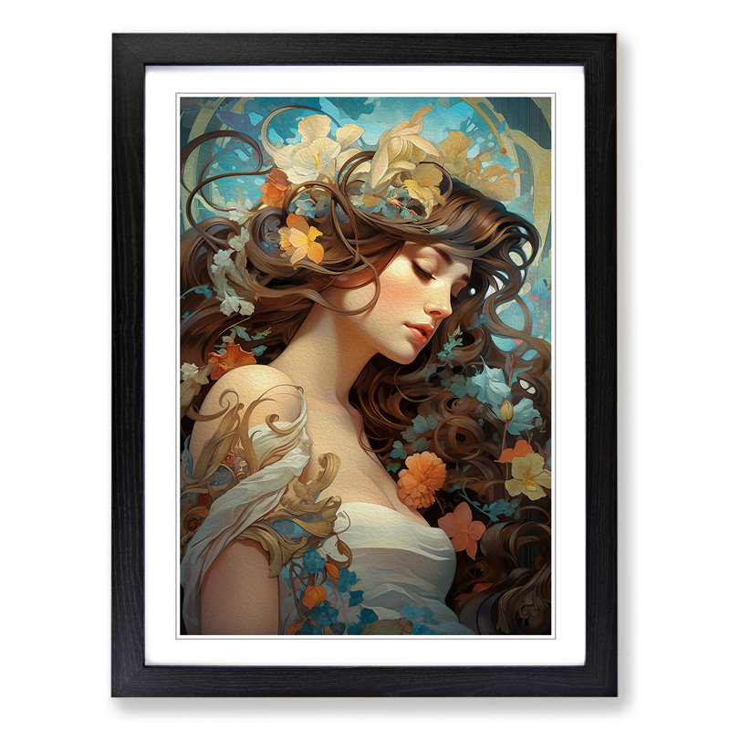 Single Picture Frame Print on Wood, 64cm H x 46cm W, Black Framed