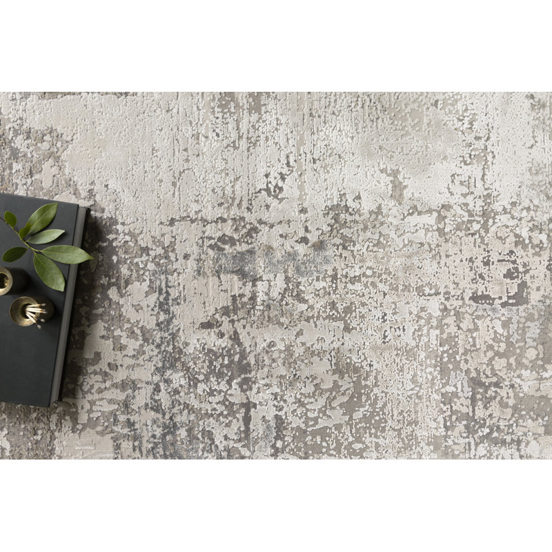 Jeffrey Viscose Abstract Indoor Rug, Rectangle 5'3" x 7'8"