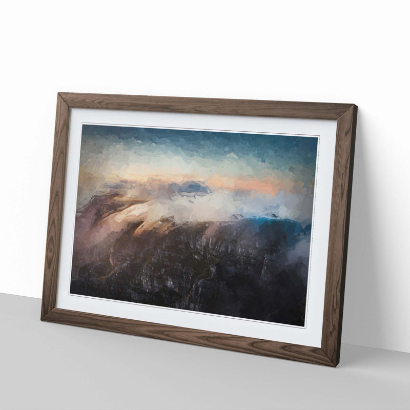 Cable Mountain South Africa in Abstract - Picture Frame Graphic Art Print, Walnut Framed, 27cm H x 36cm W x 2cm D