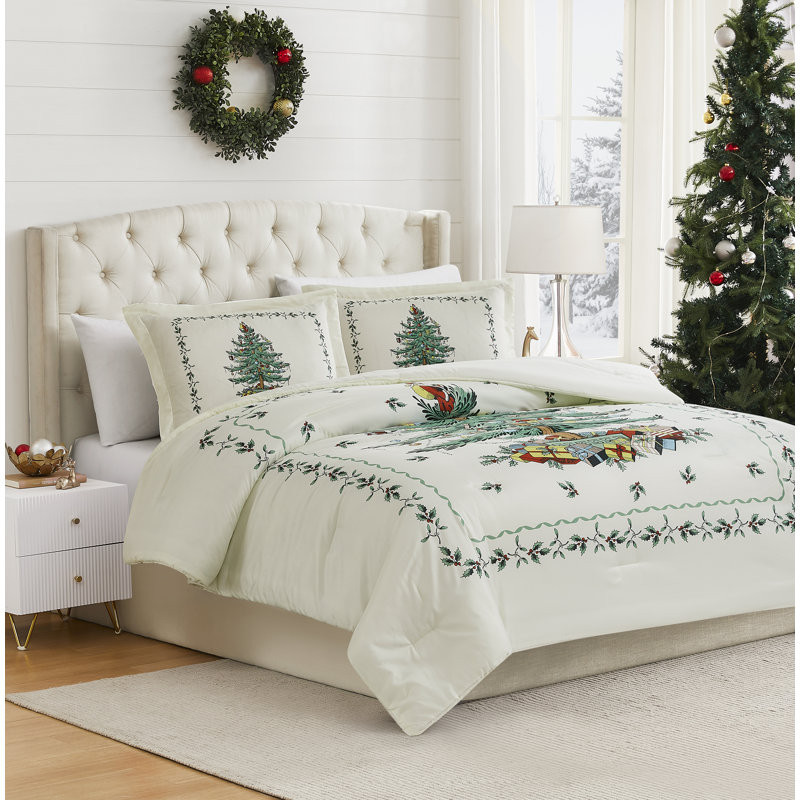 Ivory Microfiber Comforter Set, King Comforter + 2 King Shams