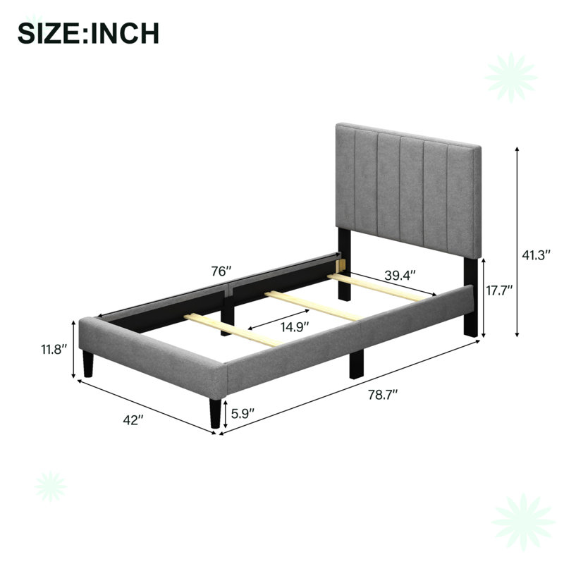 Structure de lit plateforme tapissier