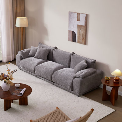 Canapé modulaire 102 po à 3 places modulaire en chenille avec siège amovible 102 po