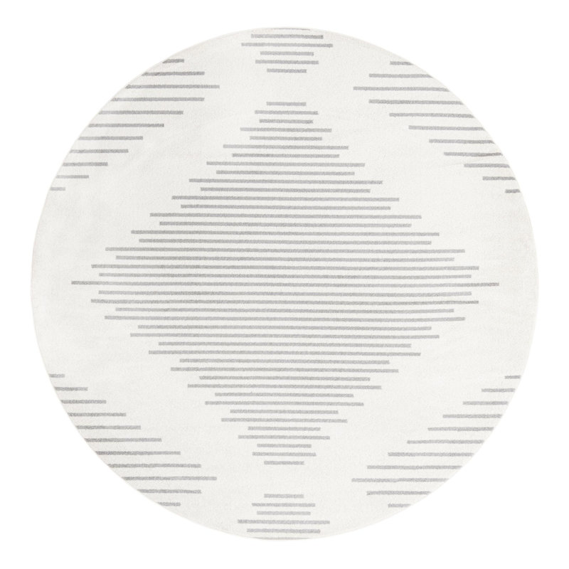 Tapis gris et ivoire Cohutta, Rond 10pi