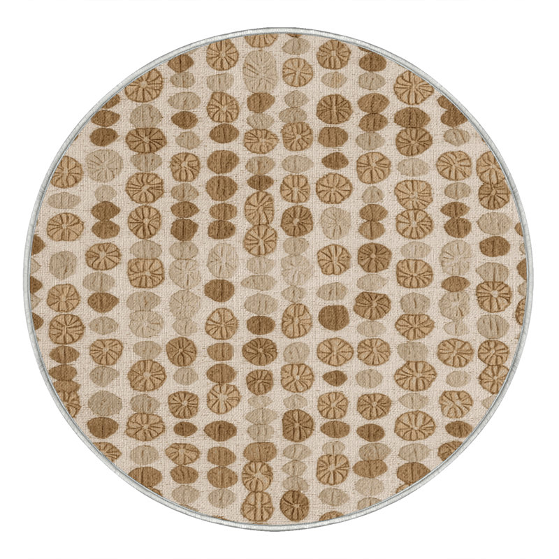 Washable Sand dollars Nautical Area Rug, Round 7'