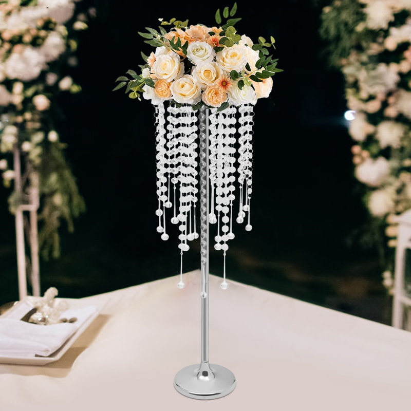 10 pièces pour table en cristal argent / or pour mariage et fêtes , H 29,5 po x l 7,9 po x P 7,9 po, Argent