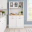Armoire de cuisine de 172 cm (67,7 po) de hauteur avec portes vitrées, tiroirs et poubelle basculante de 75 litres (20 gallons) - Style campagnard - Blanc-1496094135
