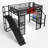 Full Metal Loft Bed With Built-In Desk And Storage-948878243