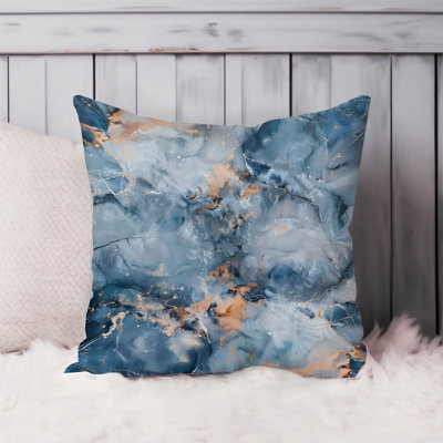 Abstract Blue Geode Crystals Marble VI Modern