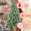 Arbre de Noël 7,5 pi avec 92 pommes de pin - 1588 pointes, branches mixtes en PVC et aiguilles dures, structure à charnières pour une installation facile, support en métal robuste - arbre de Noël réaliste-1367295727