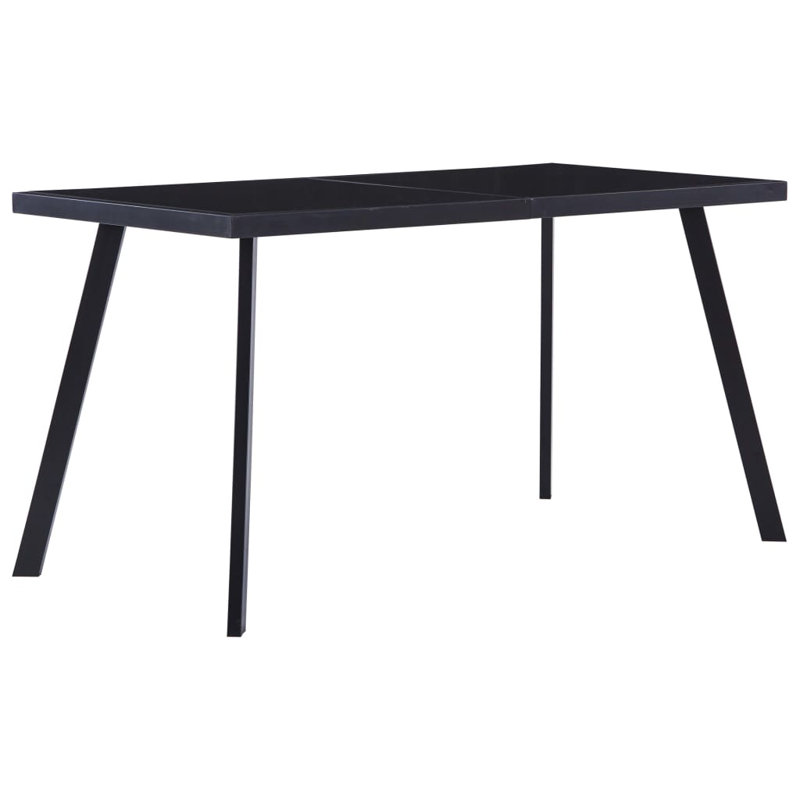 Granville Metal Base Dining Table, Black, 75cm H x 140cm L x 70cm W