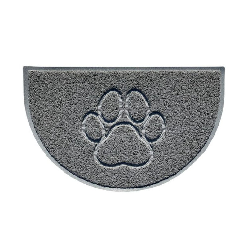 Paw Non-Slip Animal Print Outdoor Doormat, Grey