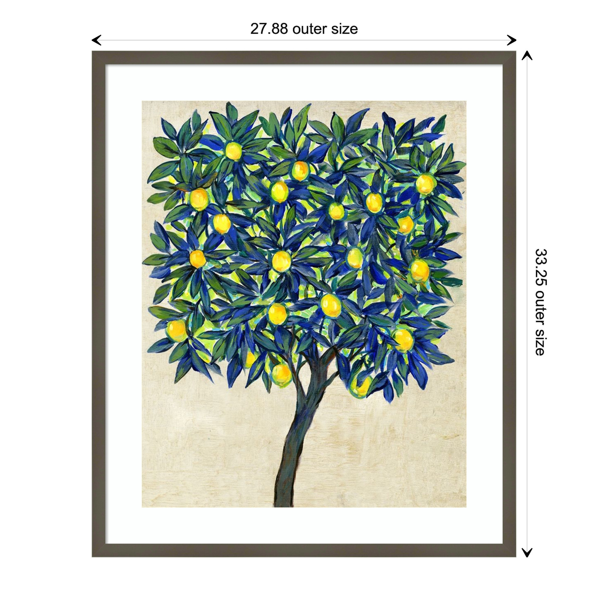 Lemon Tree Composition II by Tim Otoole, Gray, 33.17" H x 27.8" W x 0.88" D