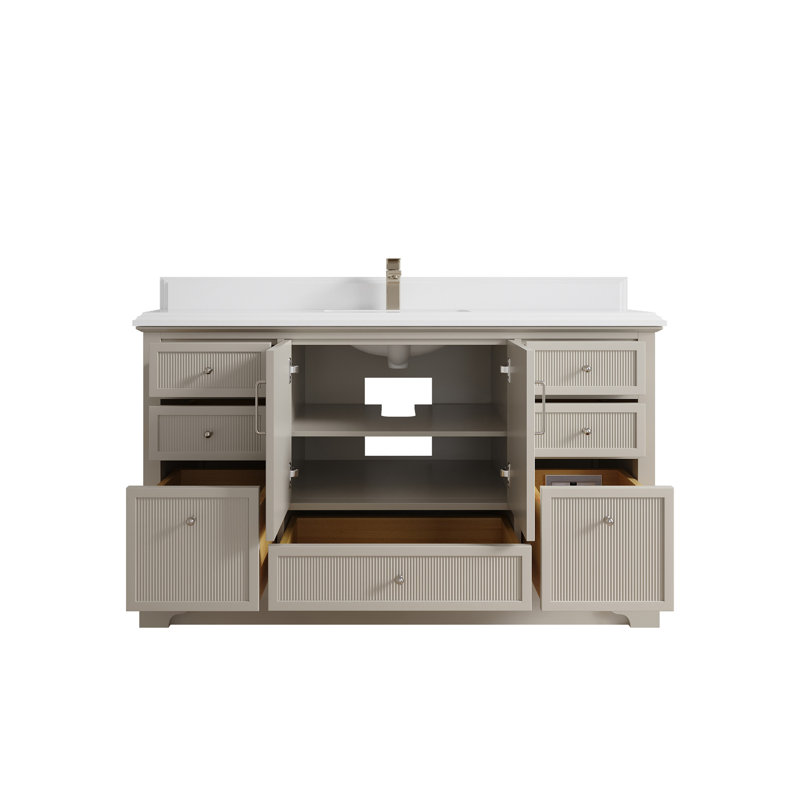 Alys 60'' Single Bathroom Vanity with Top, White