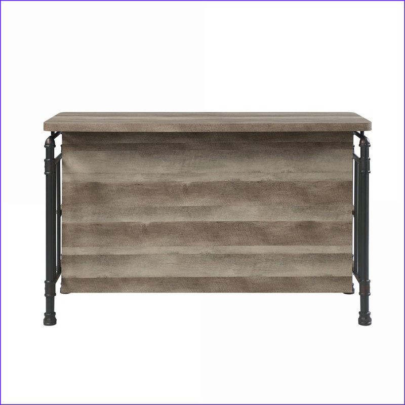 Table à hauteur de comptoir, brun noyer & amp; Gris clair avec 2 tablettes 2 compartiments | Métal | Bois synthétique