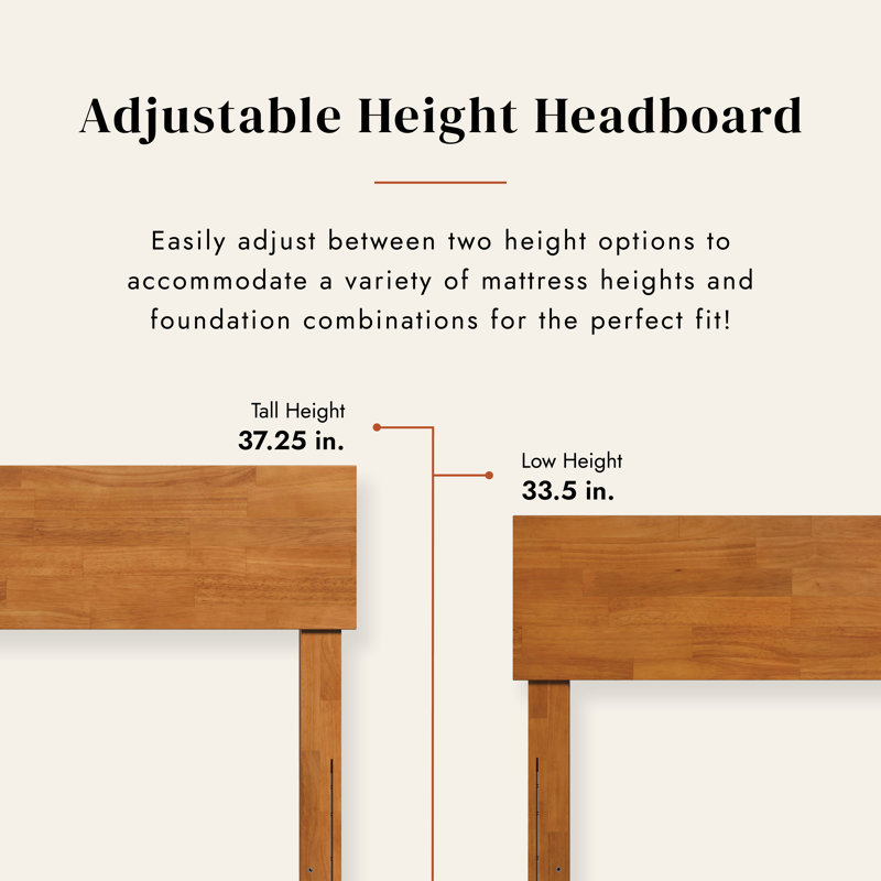 Beenish Solid Wood Panel Headboard, Full
