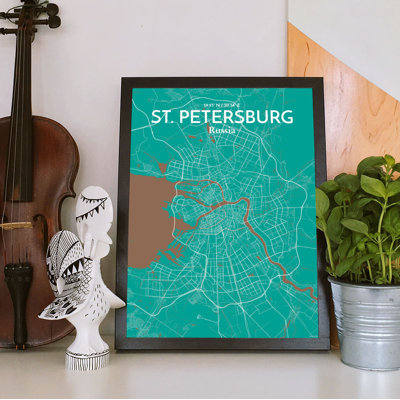 St. Petersburg City Map - No Frame Print