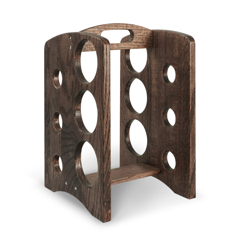 Joriel 6 Bottle Solid Wood Tabletop Wine Bottle Rack, Chocolate