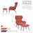 Cathalina Fabric Wingback Accent Chair with Ottoman-283539035