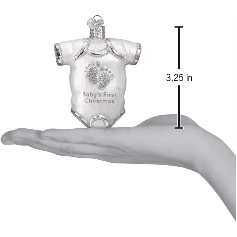 Ornement figurine suspendu baby onesie, Blanc